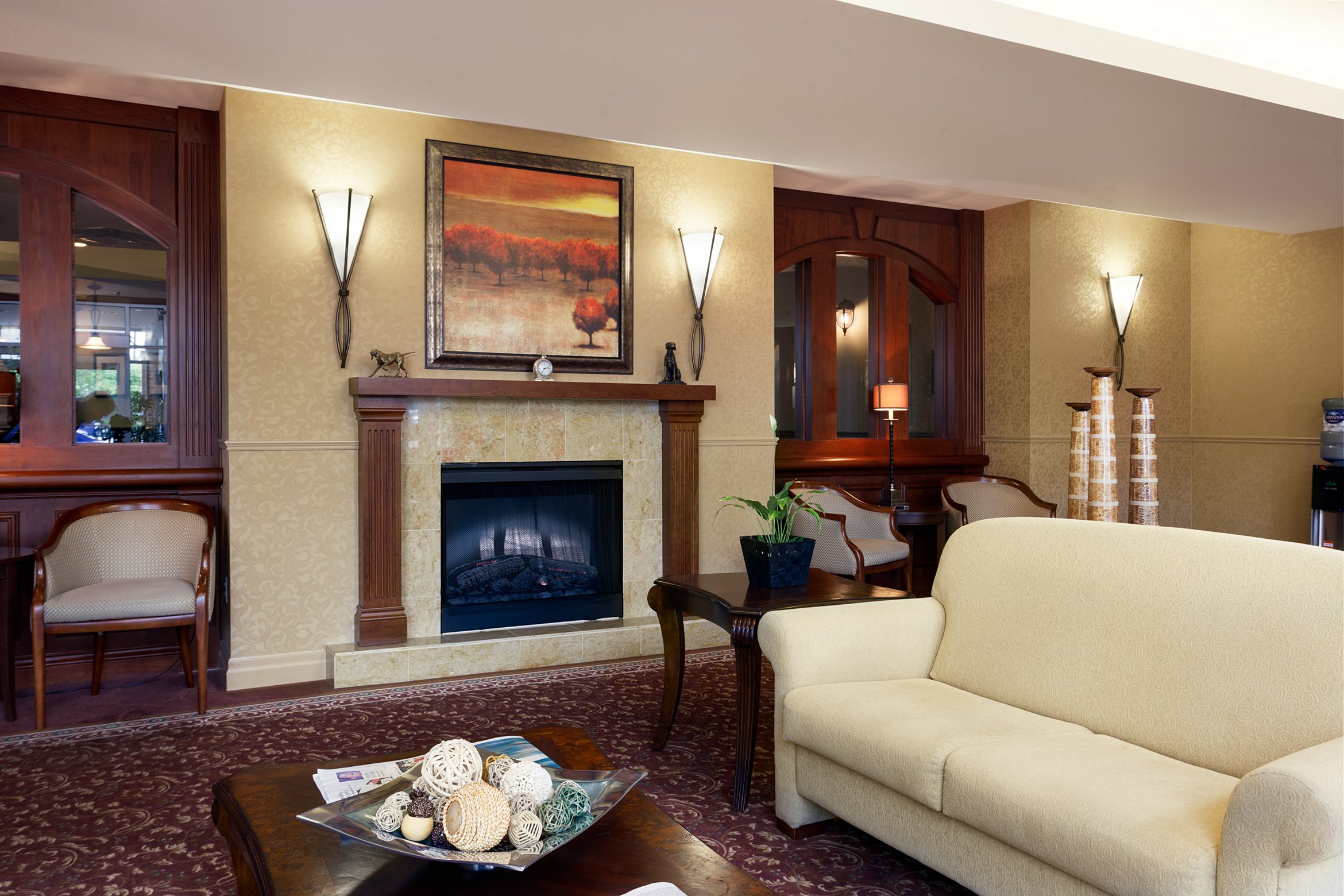 The lounge area of Bearbrook Retirement Residence in Ottawa