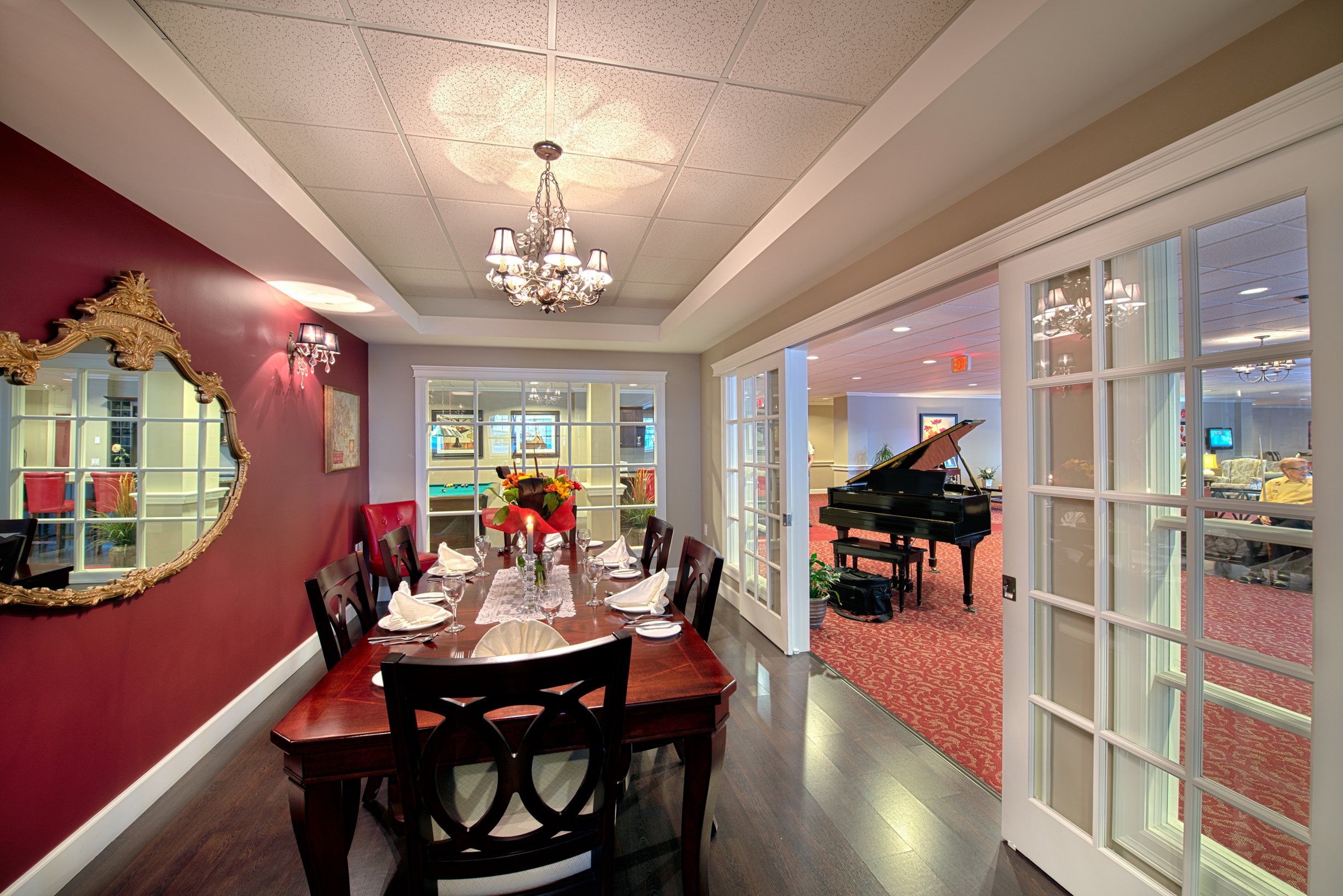 Private dining room at Orchard Valley Retirement Residence in Vernon