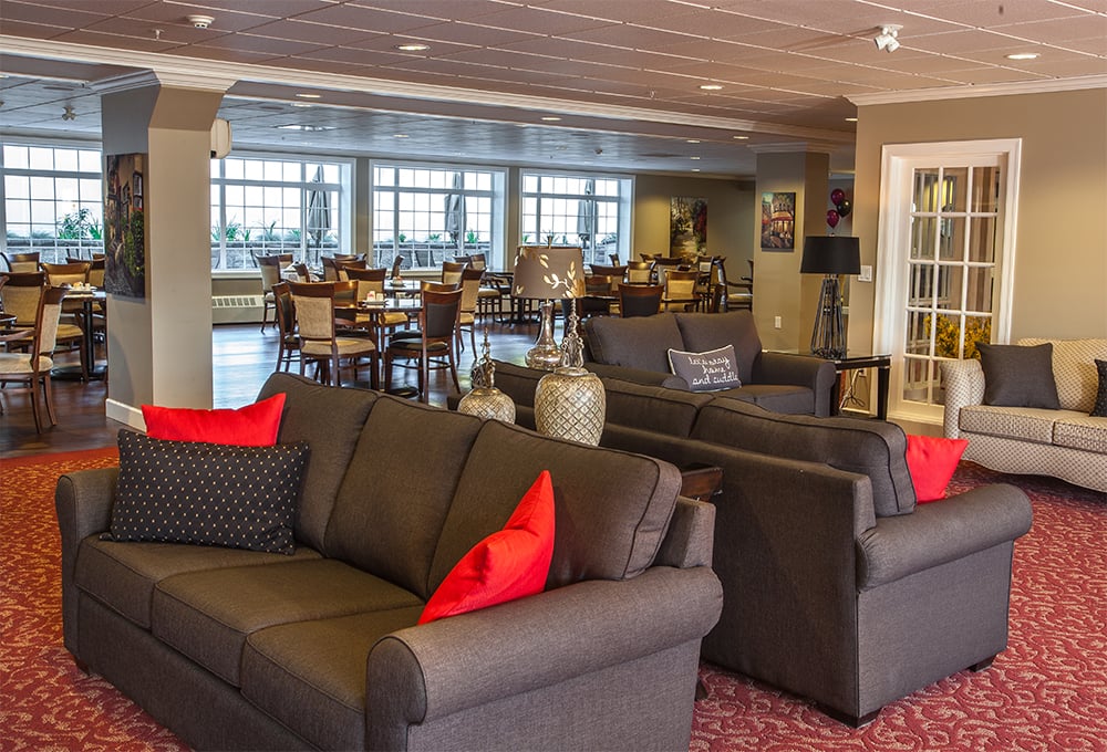 Lounge area at The Shores Retirement Residence in Kamloops